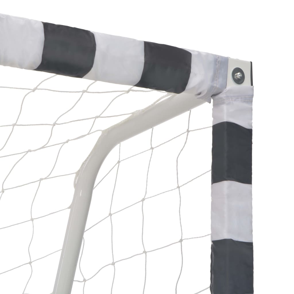 vidaXL Soccer Goal 118.1"x78.7"x35.4" Metal Black and White