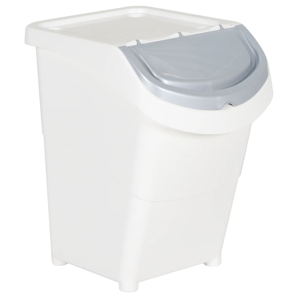 vidaXL Stackable Waste Bins with Lids 3 pcs White PP 31.7 gal