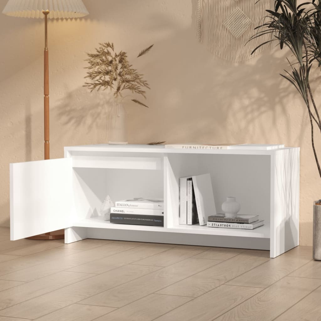 vidaXL TV Cabinet White 35.4"x13.8"x15.7" Engineered Wood