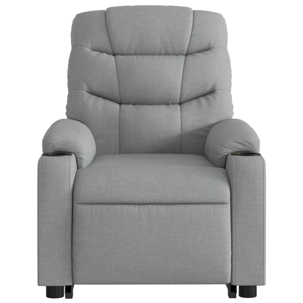 vidaXL Electric Stand up Massage Recliner Chair Light Gray Fabric