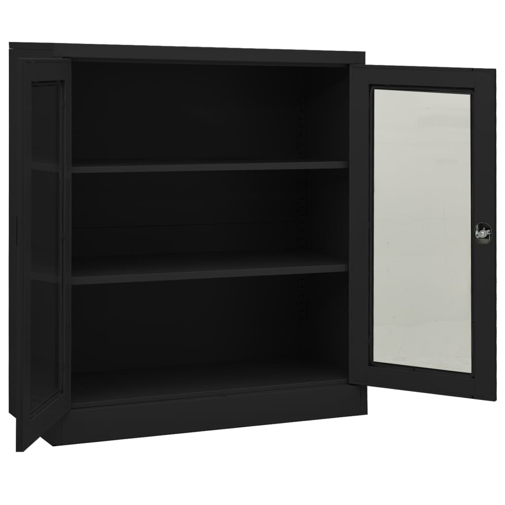 vidaXL Office Cabinet Anthracite 35.4"x15.7"x41.3" Steel