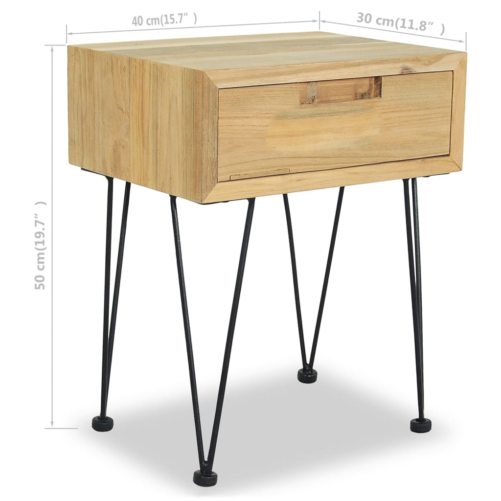 vidaXL Bedside Cabinets 2 pcs 15.7"x11.8"x19.7" Solid Teak