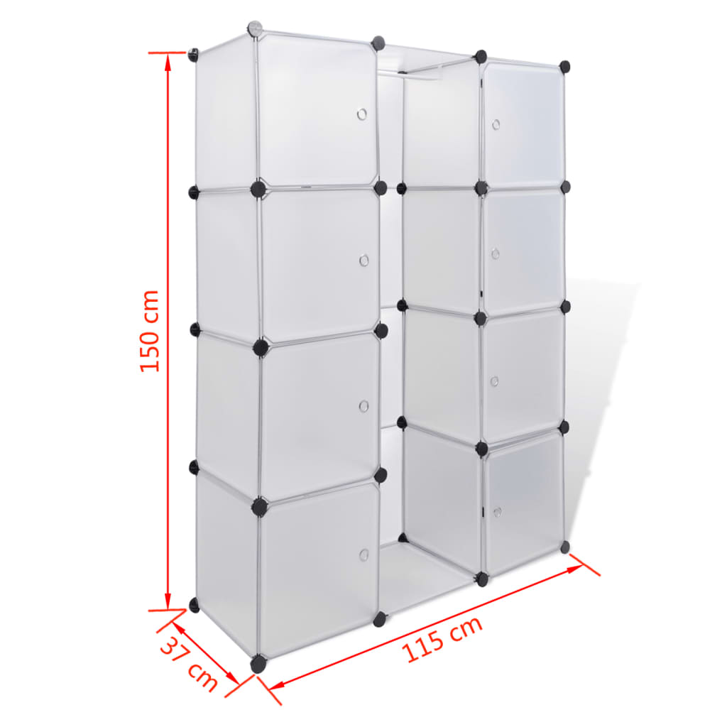 vidaXL Modular Cabinet with 9 Compartments 14.6"x45.3"x59.1" White