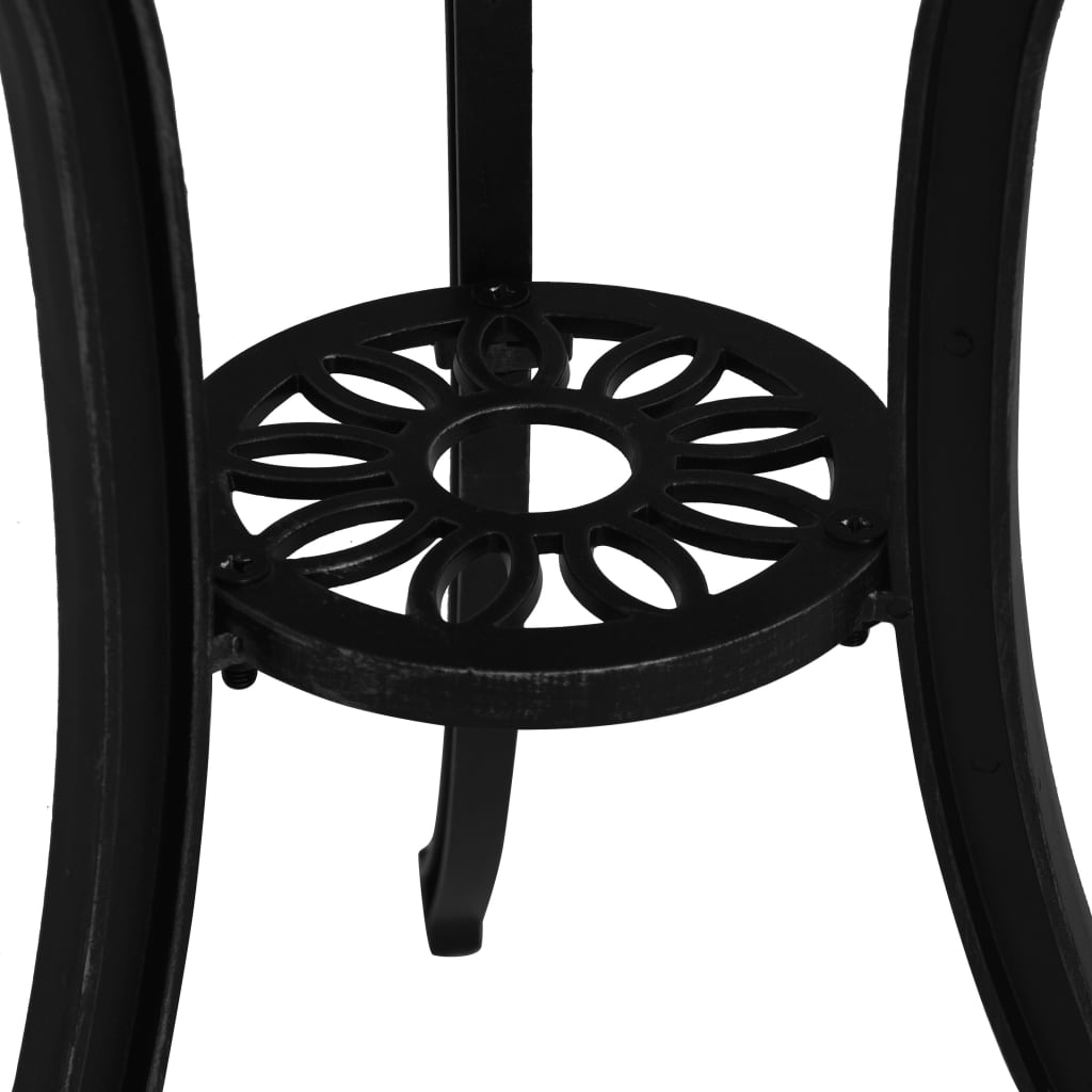 vidaXL Patio Table Black 24.4"x24.4"x25.6" Cast Aluminum