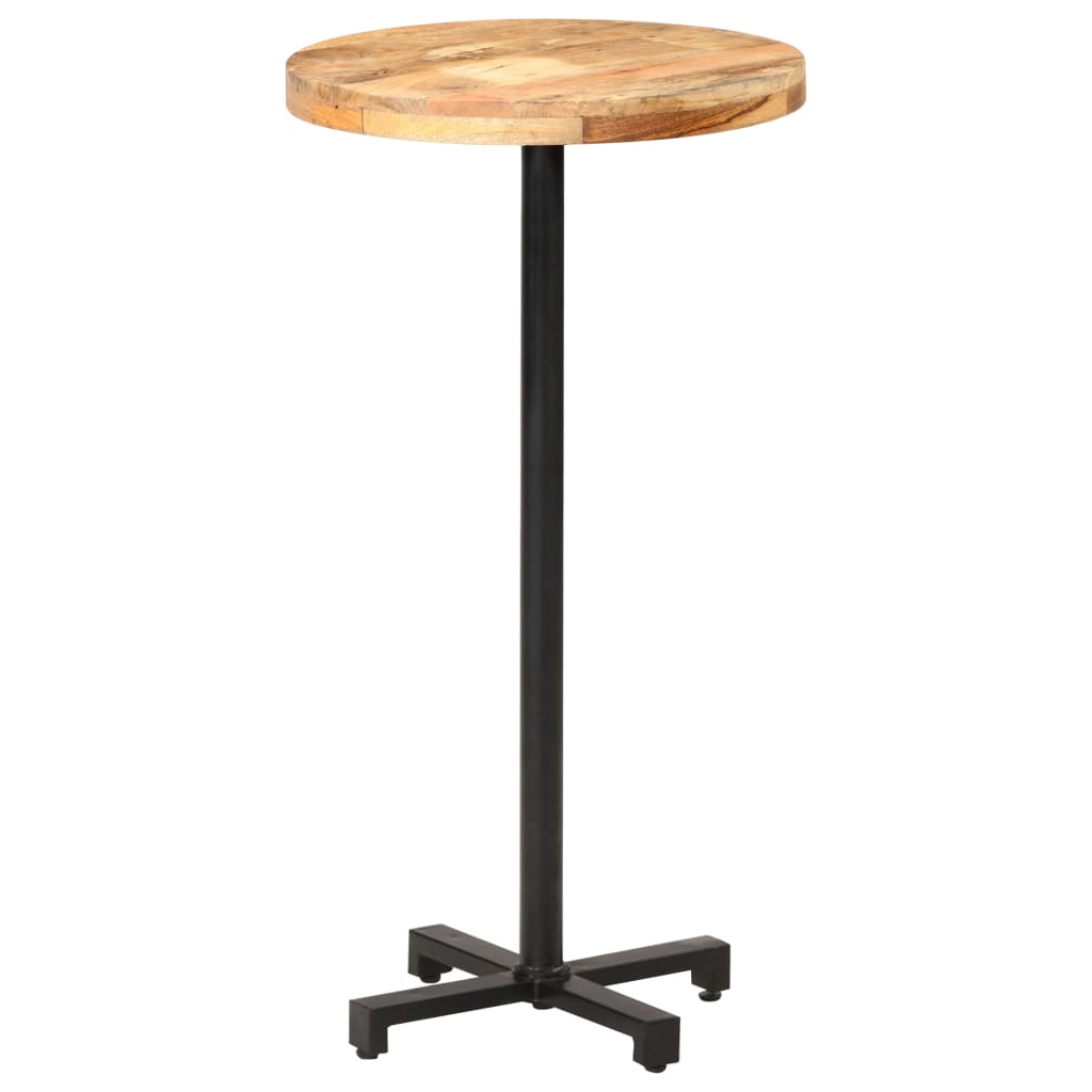 vidaXL Bar Table Round Ø23.6"x43.3" Rough Mango Wood