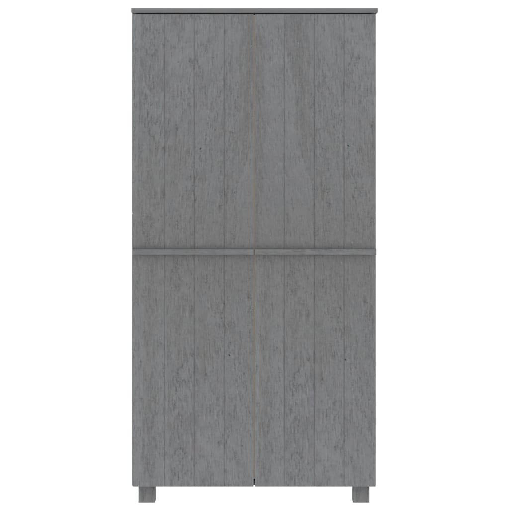vidaXL Wardrobe HAMAR Dark Gray 35"x19.7"x70.9" Solid Wood Pine
