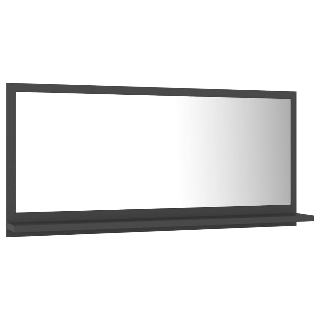 vidaXL Bathroom Mirror Gray 31.5"x4.1"x14.6" Chipboard