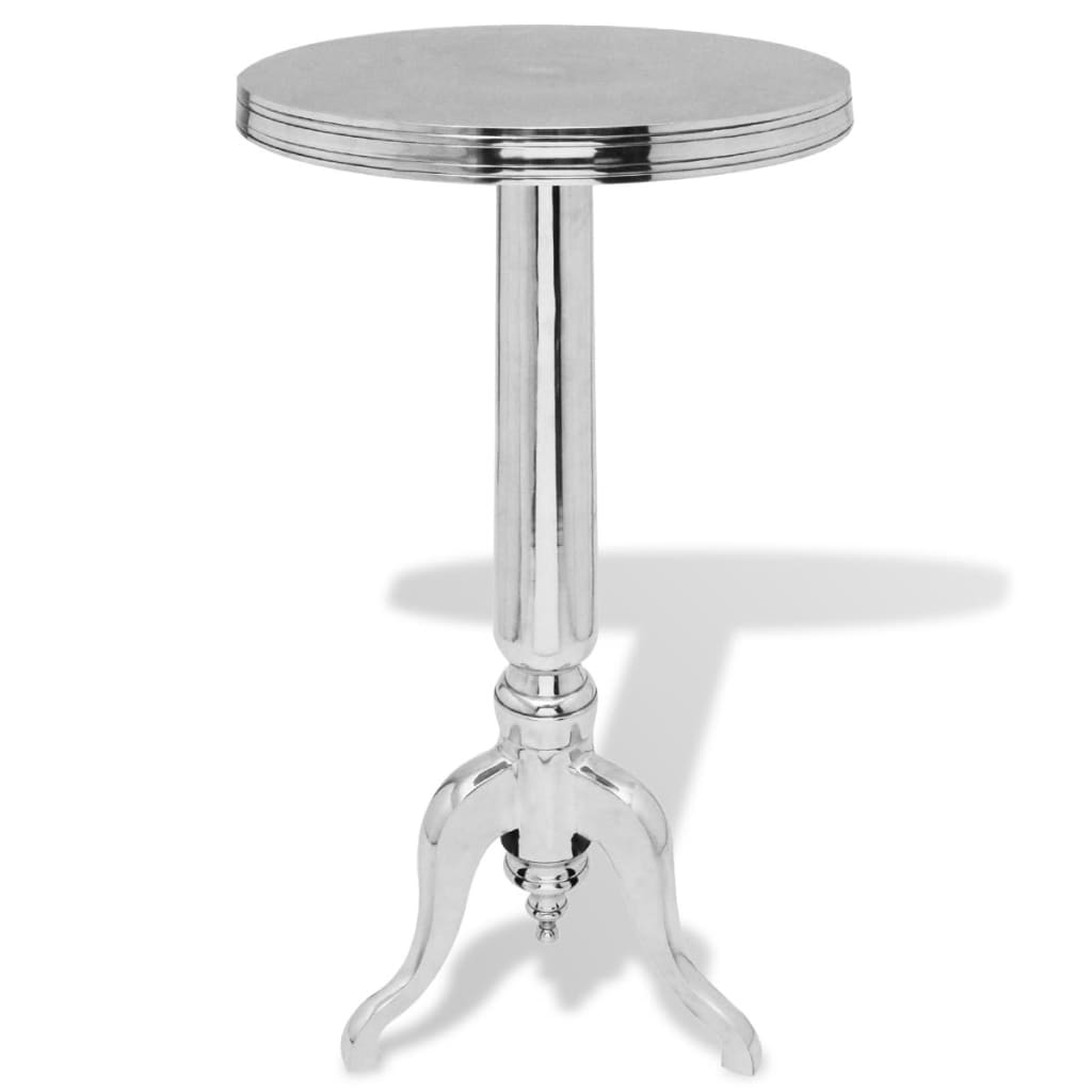 vidaXL Side Table Round Aluminum Silver