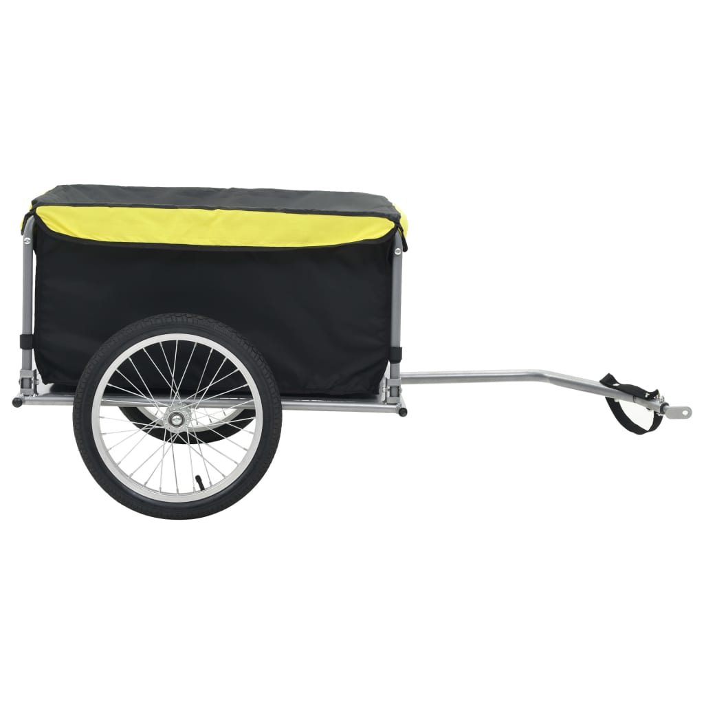 vidaXL Bike Cargo Trailer Black and Yellow 143.3 lb