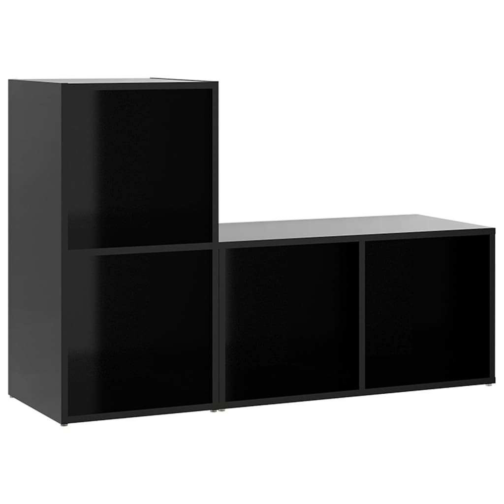 vidaXL TV Cabinets 2 pcs Black 28.3"x13.8"x14.4" Chipboard