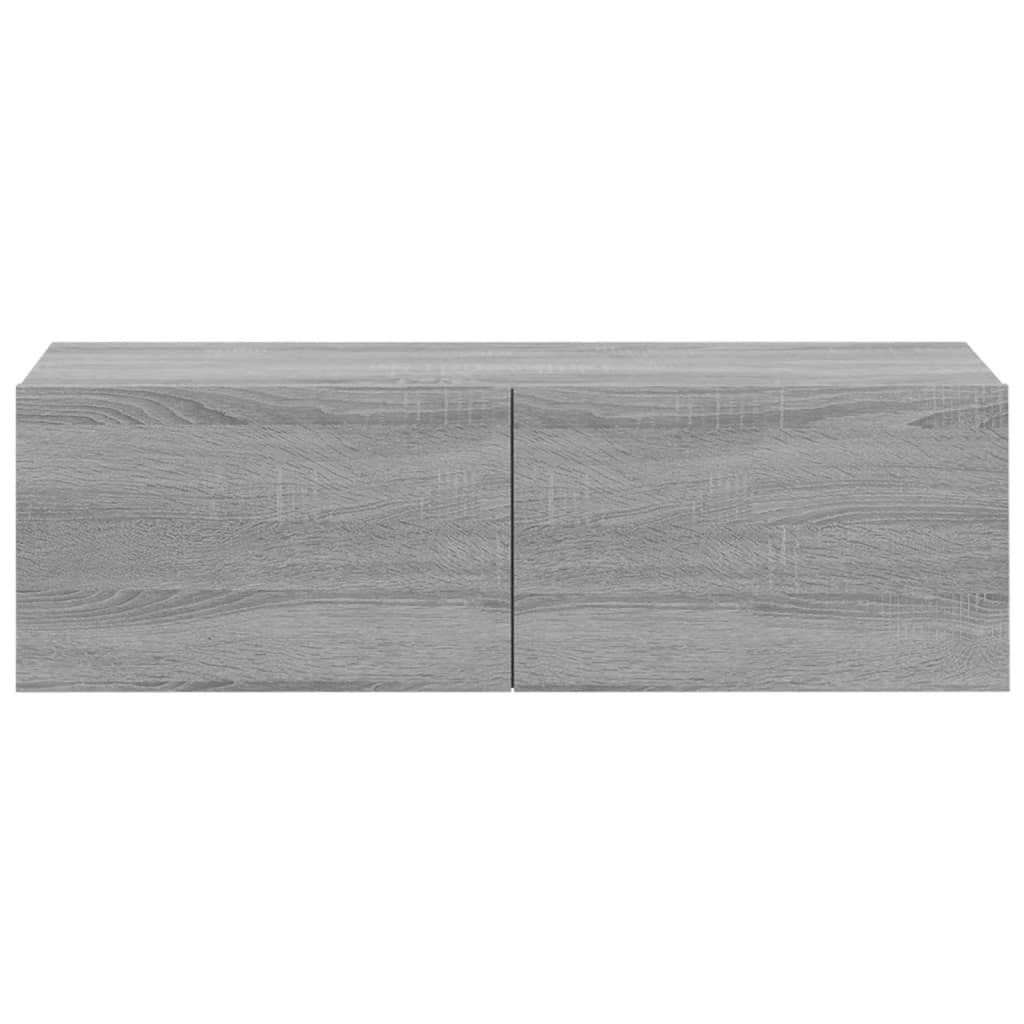 vidaXL Wall TV Cabinets 2 pcs Gray Sonoma 39.4"x11.8"x11.8" Engineered Wood
