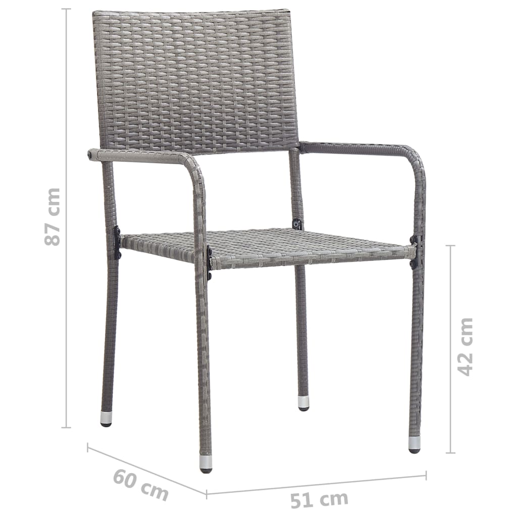 vidaXL Patio Dining Chairs 4 pcs Poly Rattan Anthracite