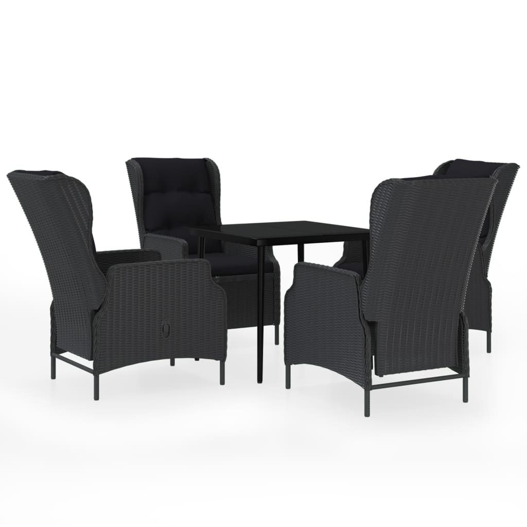 vidaXL 5 Piece Patio Dining Set Dark Gray