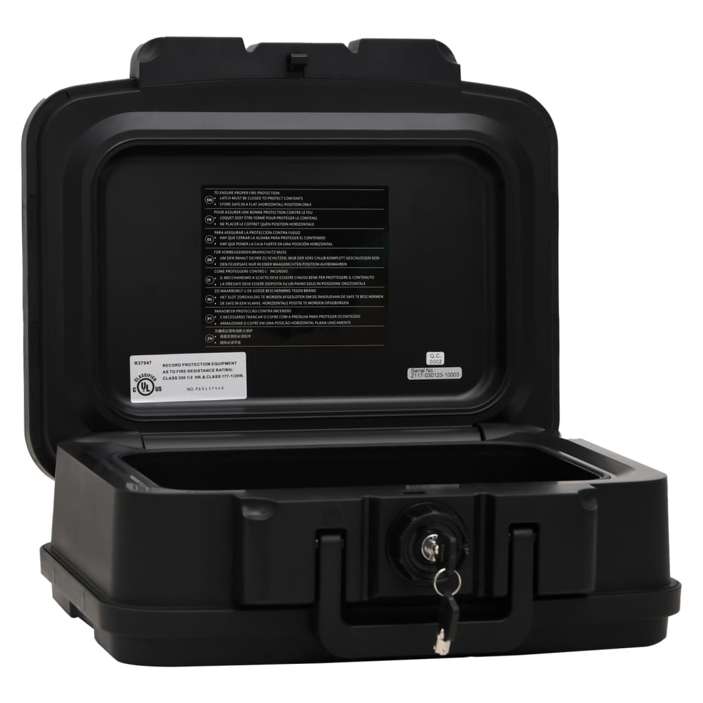 vidaXL Safe Box Black 15"x12.8"x6.5"