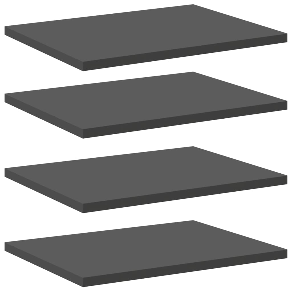vidaXL Bookshelf Boards 4 pcs Gray 15.7"x11.8"x0.6" Chipboard