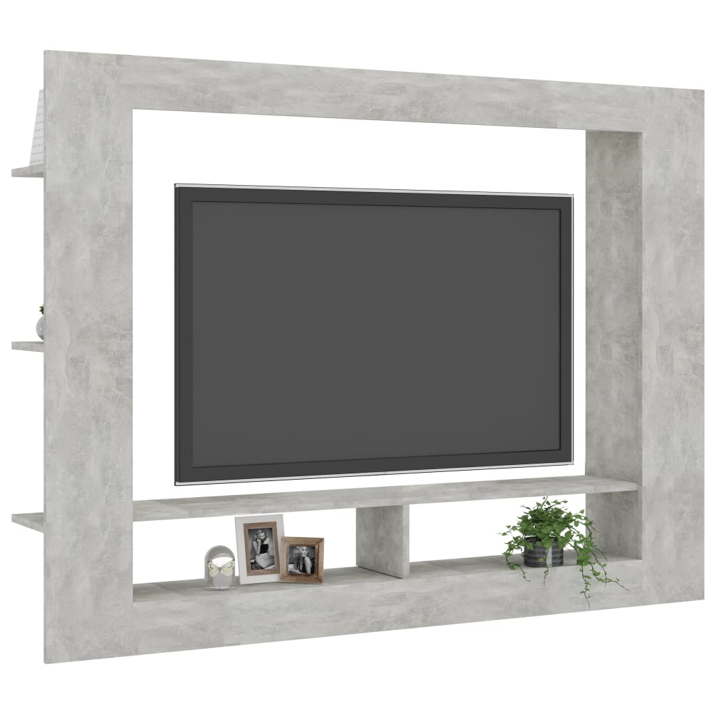 vidaXL TV Stand Concrete Gray 59.8"x8.7"x44.5" Engineered Wood