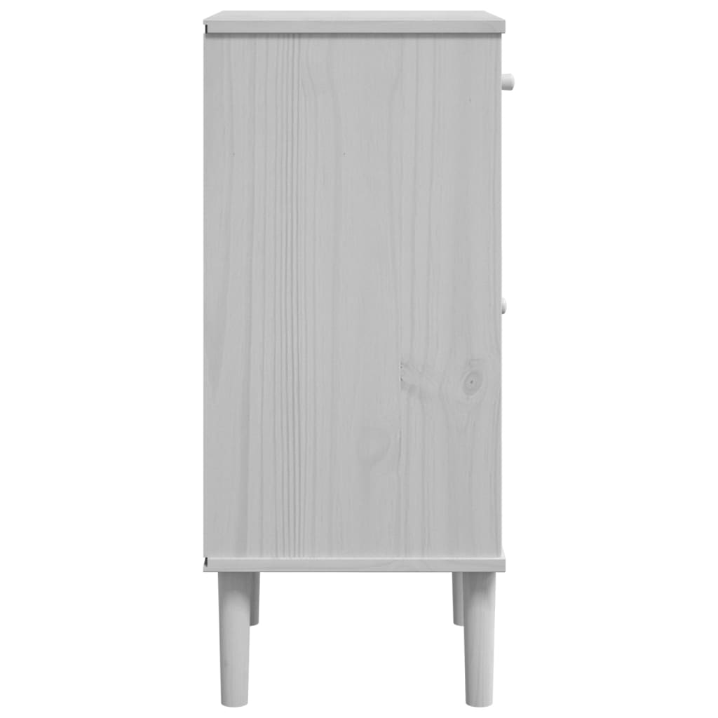 vidaXL Bedside Cabinet SENJA Rattan Look White 15.7"x13.8"x31.5" Solid Wood Pine