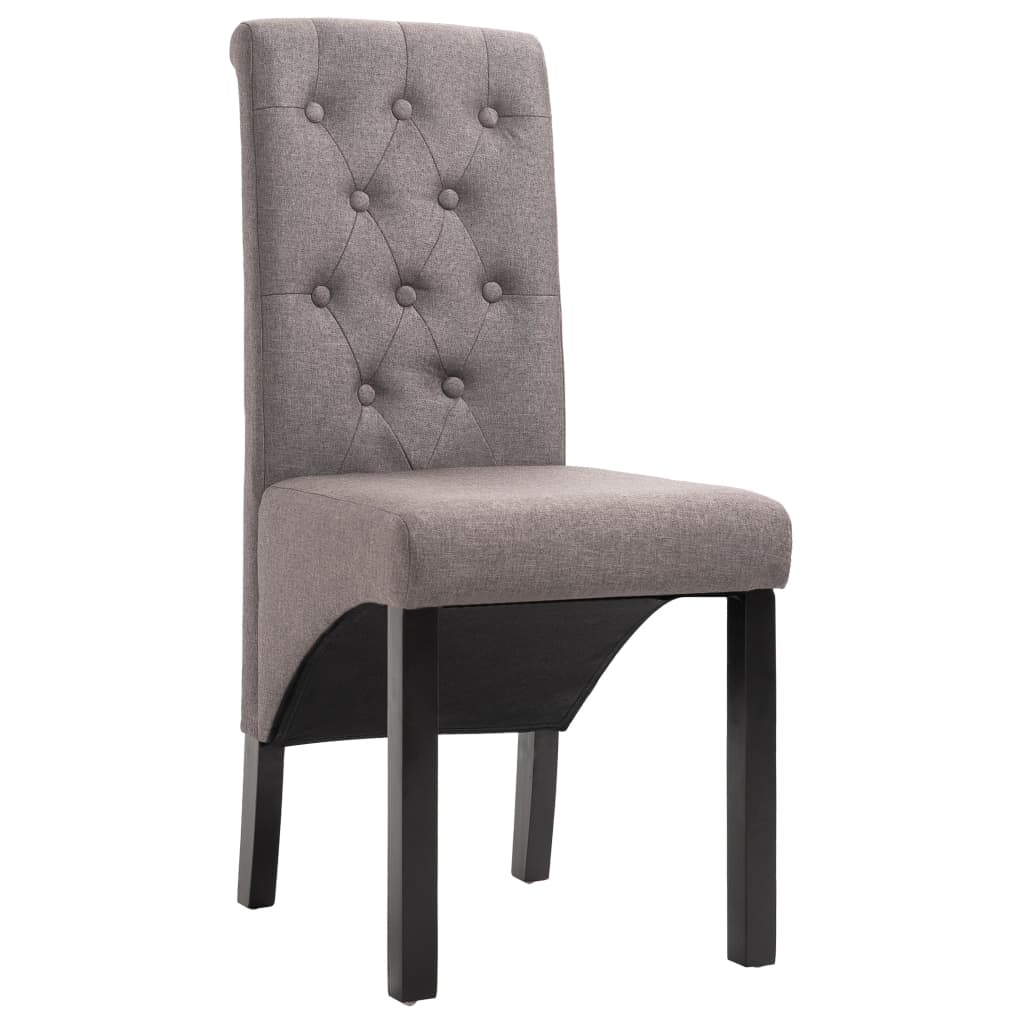 vidaXL Dining Chairs 2 pcs Taupe Fabric