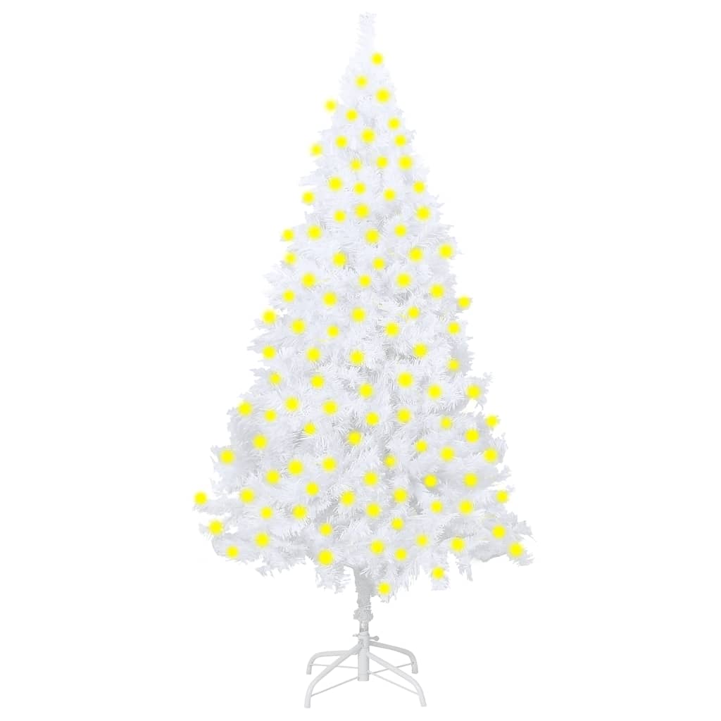 vidaXL Artificial Christmas Tree with LEDs&Thick Branches White 82.7"