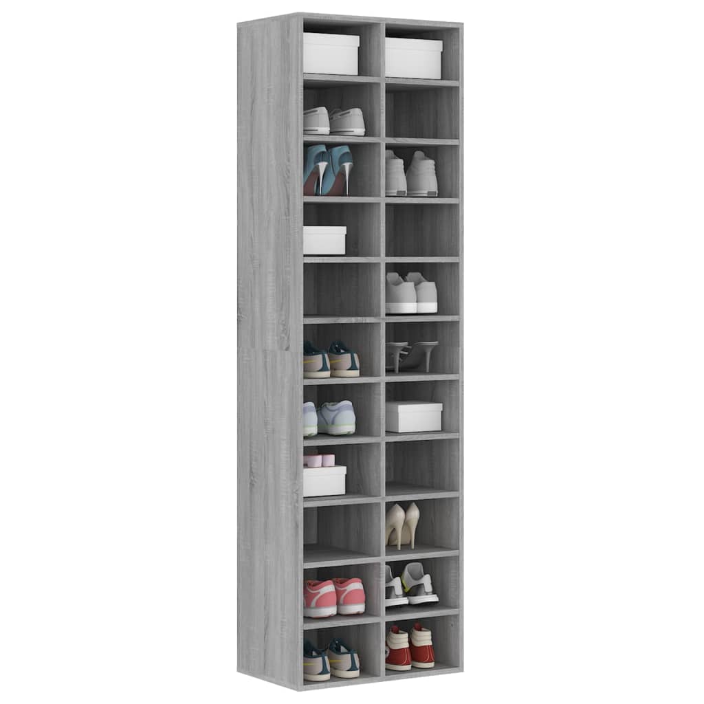 vidaXL Shoe Cabinet Gray Sonoma 21.3"x13.4"x72" Engineered Wood