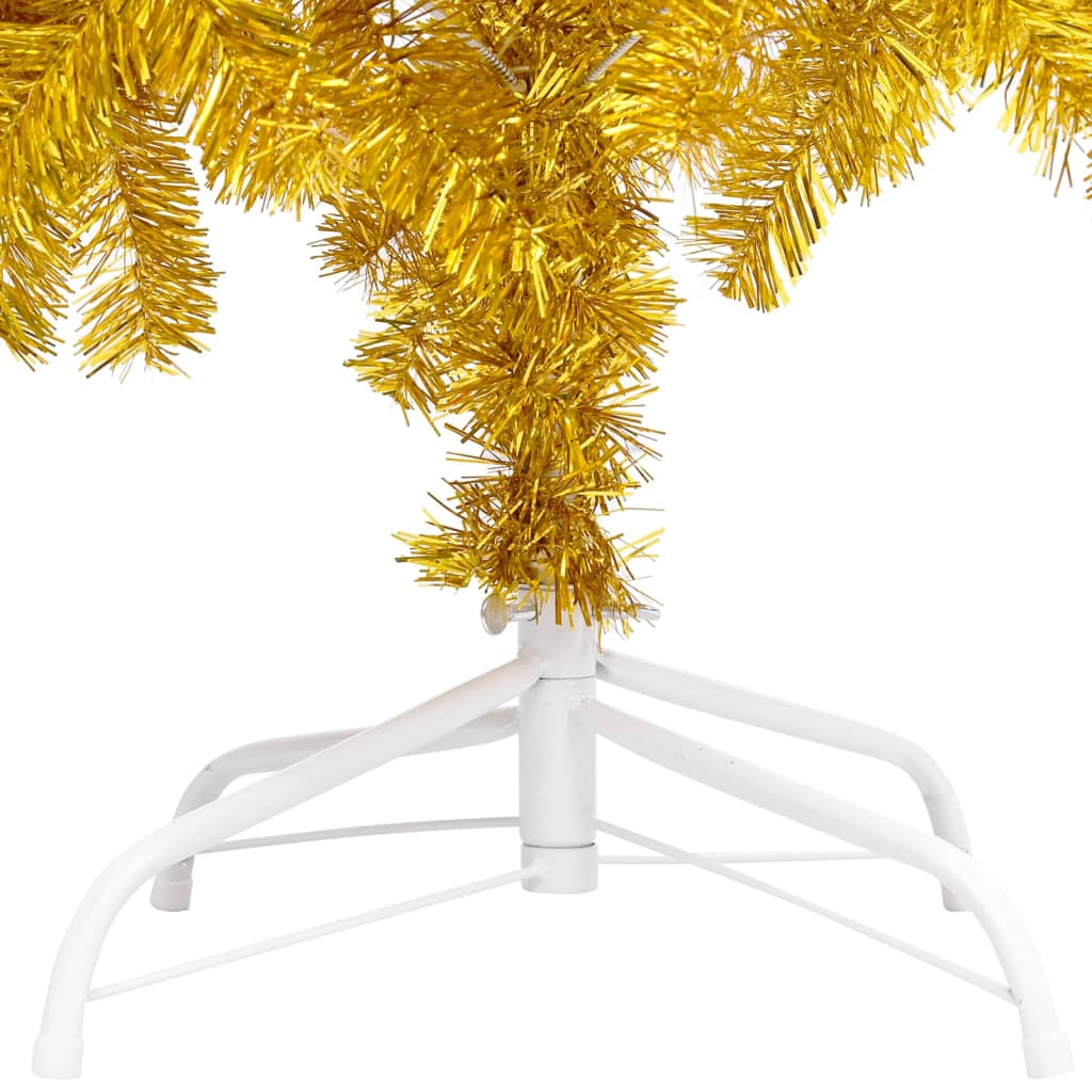 vidaXL Artificial Christmas Tree with LEDs&Ball Set Gold 47.2" PET (329185+330097)