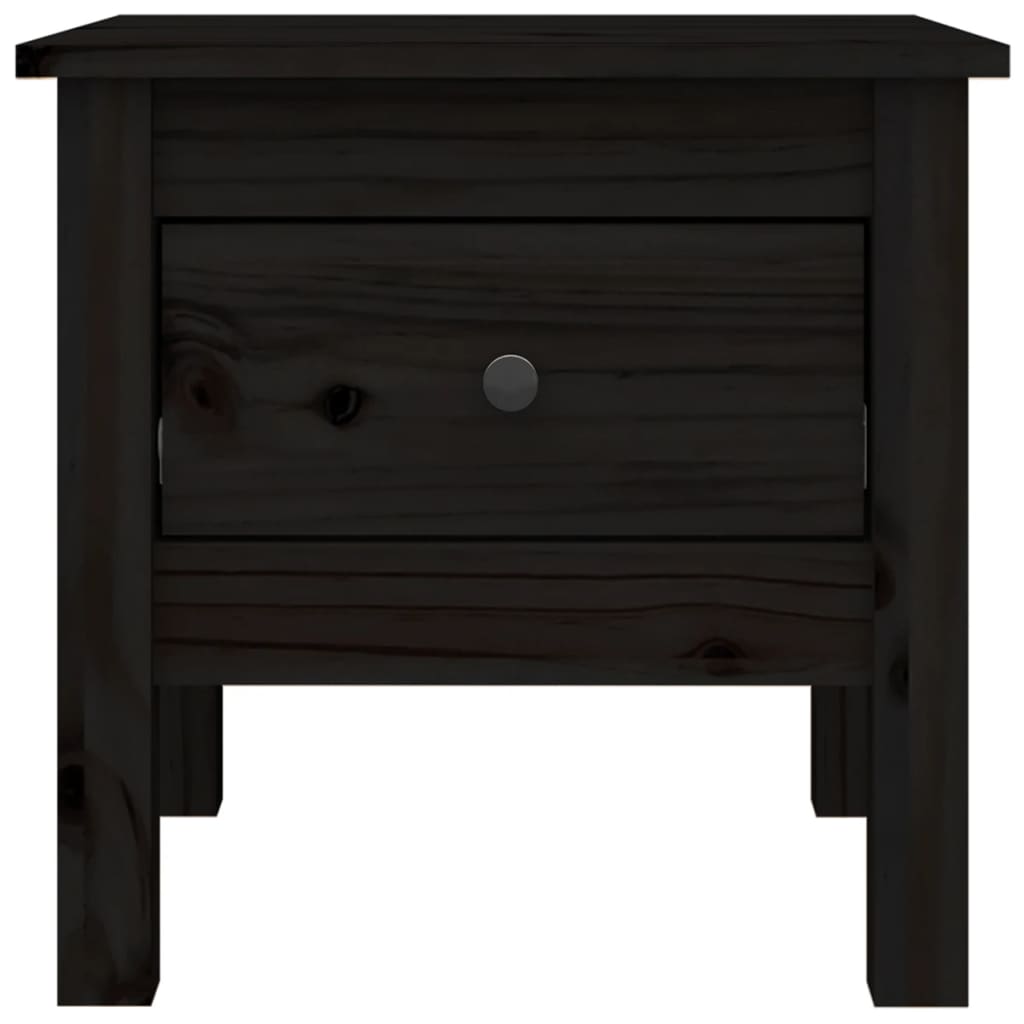 vidaXL Side Tables 2 pcs Black 15.7"x15.7"x15.4" Solid Wood Pine