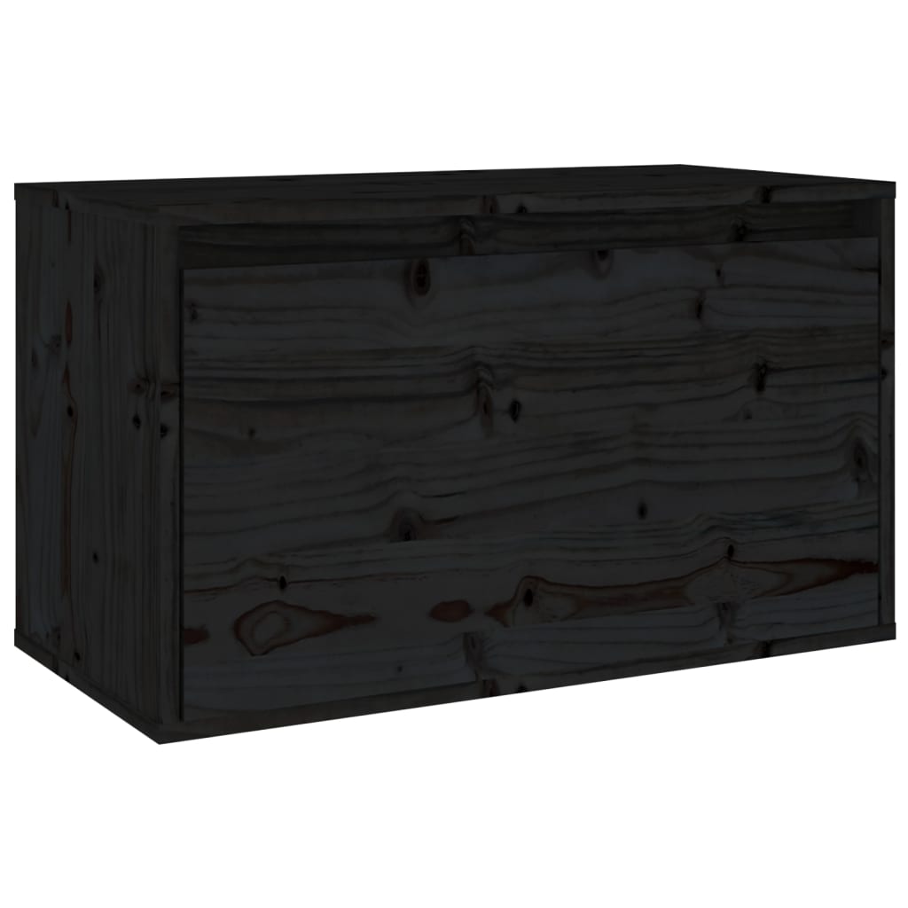 vidaXL Wall Cabinet Black 23.6"x11.8"x13.8" Solid Pinewood