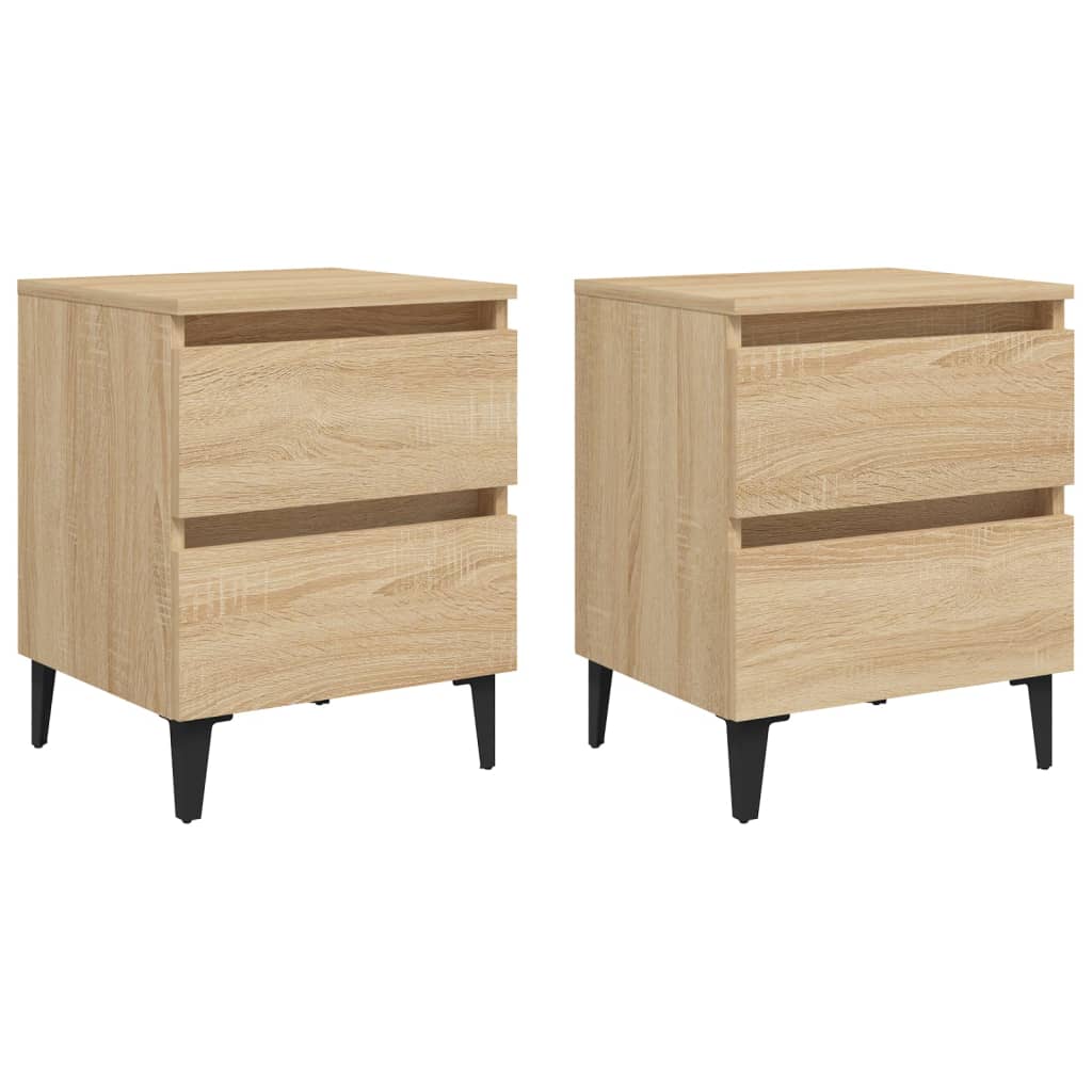 vidaXL Bed Cabinets 2 pcs Sonoma Oak 15.7"x13.8"x19.7" Engineered Wood