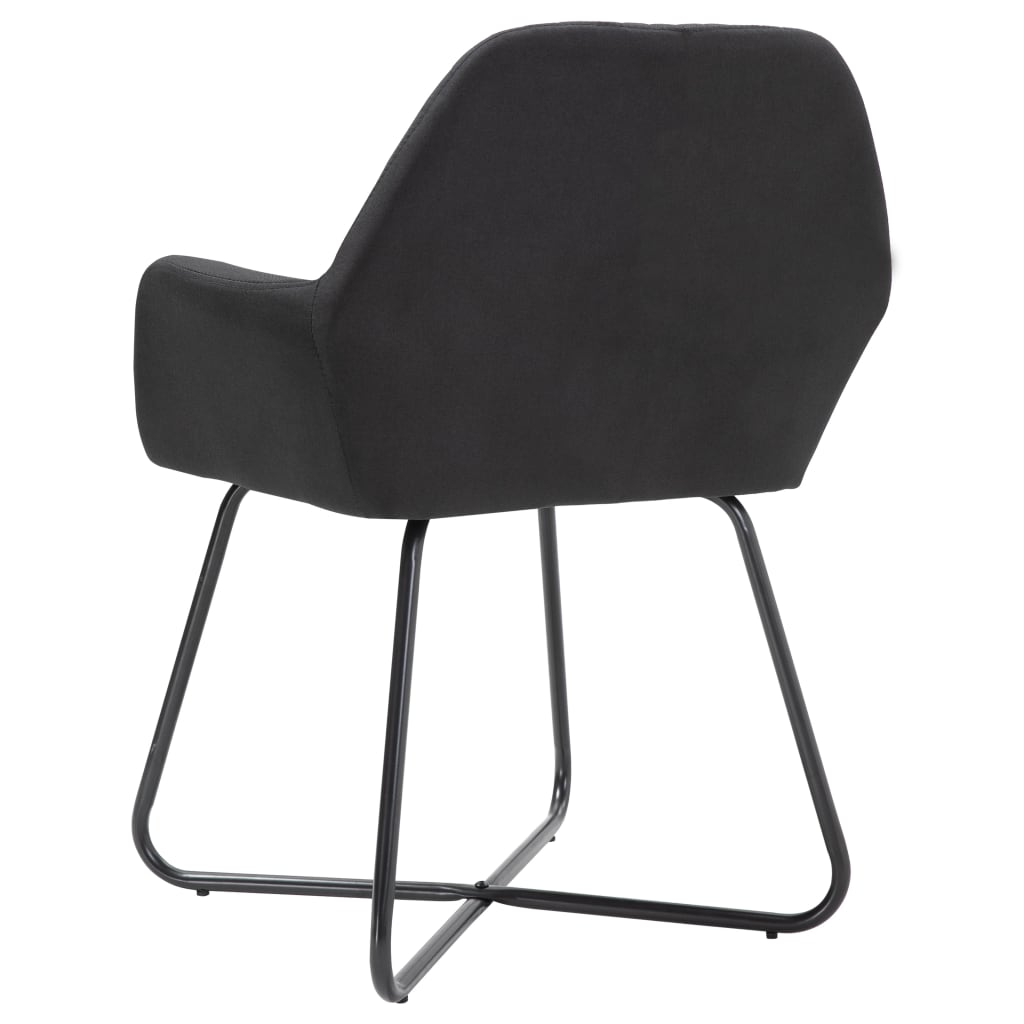 vidaXL Dining Chairs 2 pcs Black Fabric