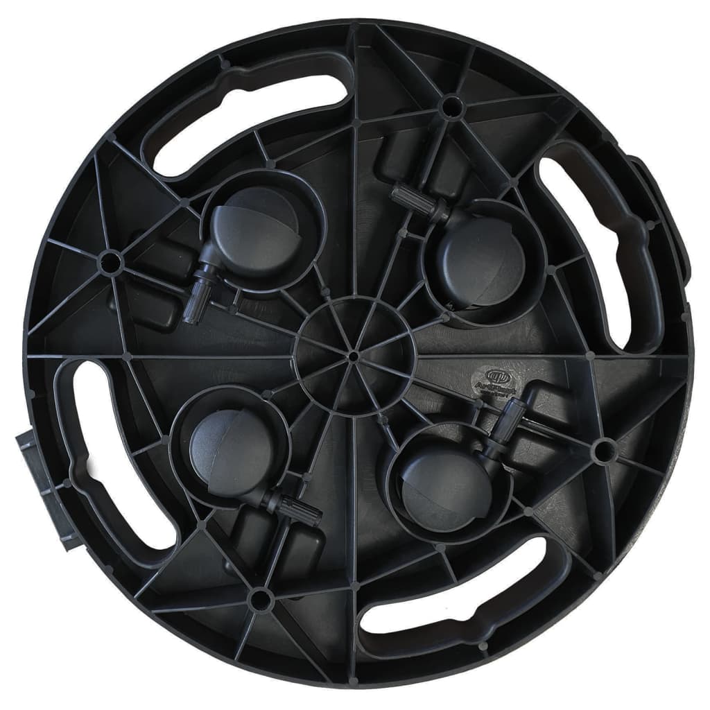 vidaXL Plant Trolley with Wheels Diameter 11.8" Black 374.8 lb