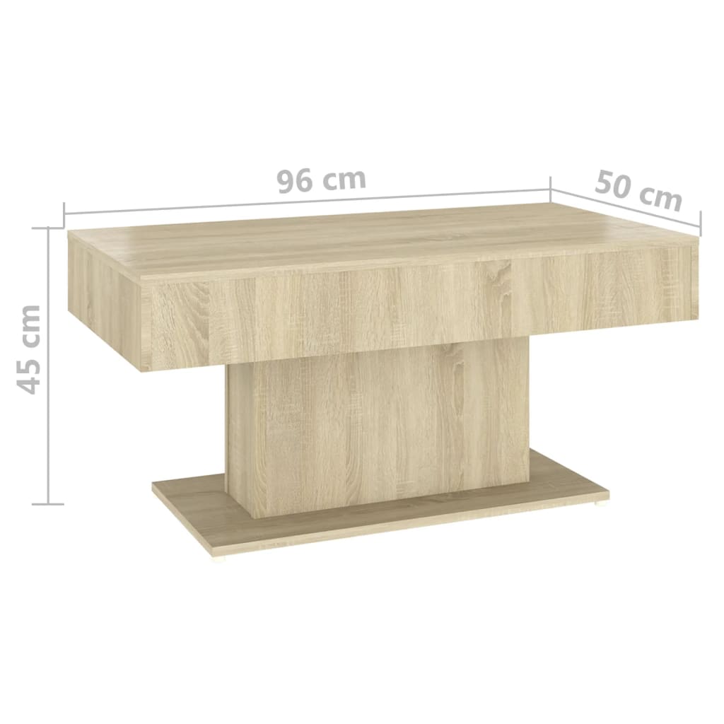 vidaXL Coffee Table Sonoma Oak 37.8"x19.7"x17.7" Engineered Wood