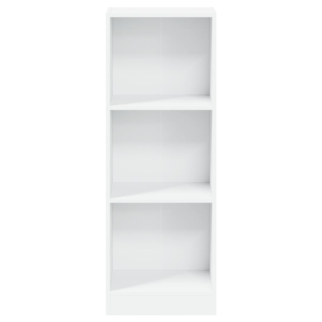 vidaXL 3-Tier Book Cabinet White 15.7"x9.4"x42.9" Engineered Wood
