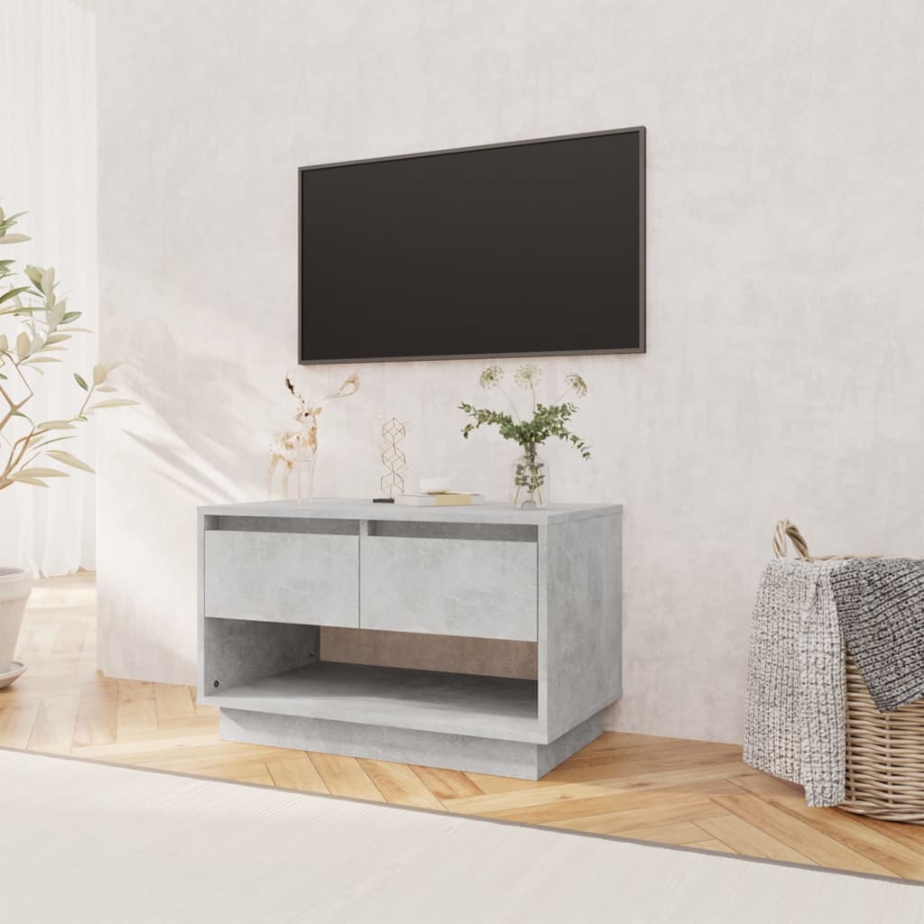 vidaXL TV Stand Concrete Gray 27.6"x16.1"x17.3" Engineered Wood