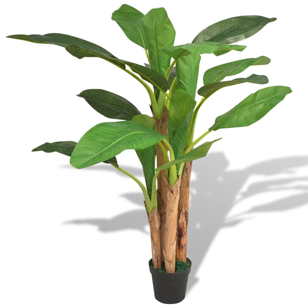 vidaXL Artificial Banana Tree Plant with Pot 68.9" Green