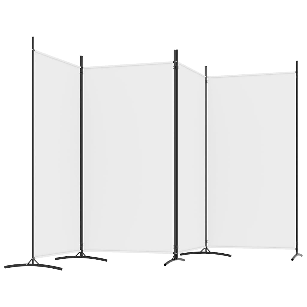 vidaXL 4-Panel Room Divider White 136.2"x70.9" Fabric