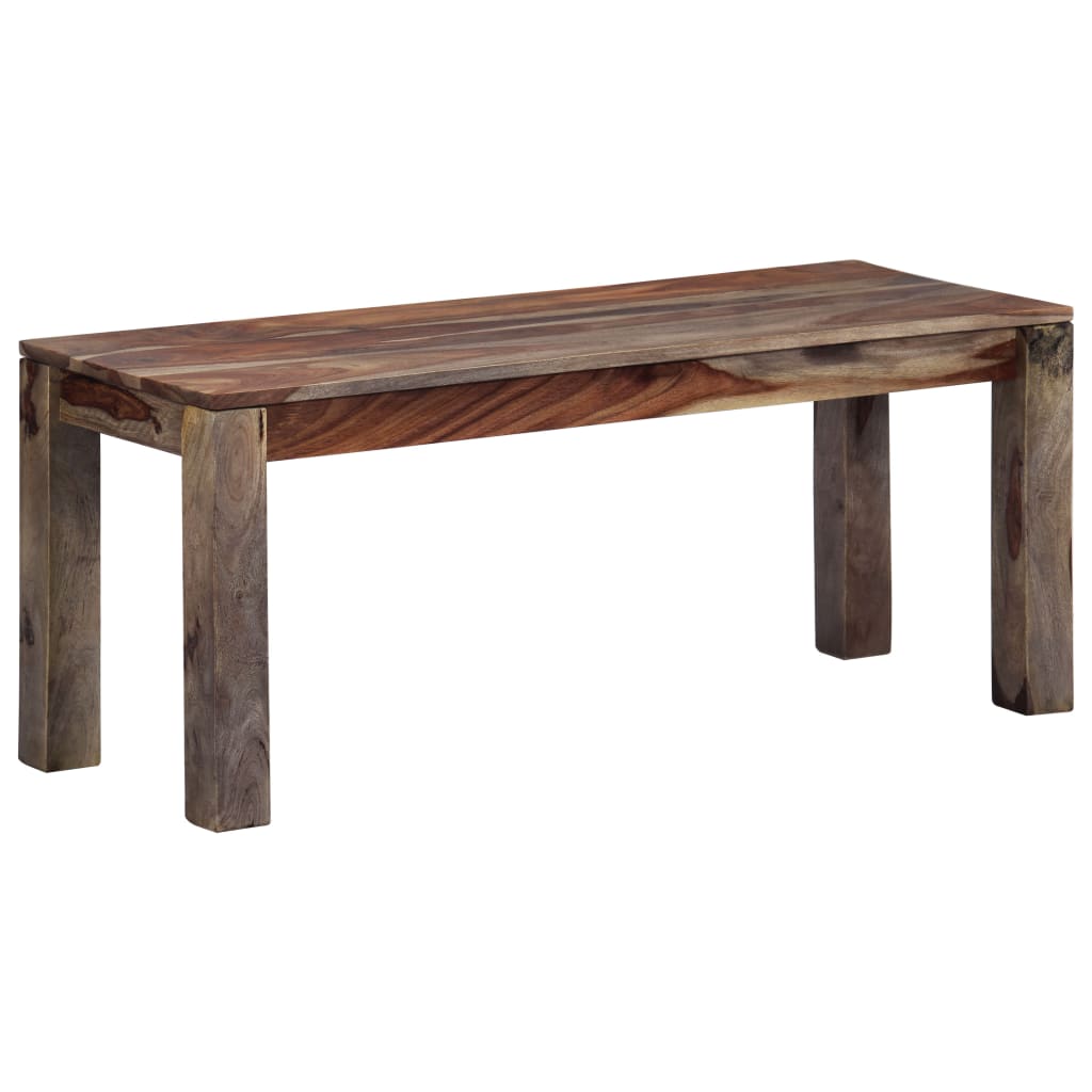 vidaXL Bench 43.3" Gray Solid Sheesham Wood