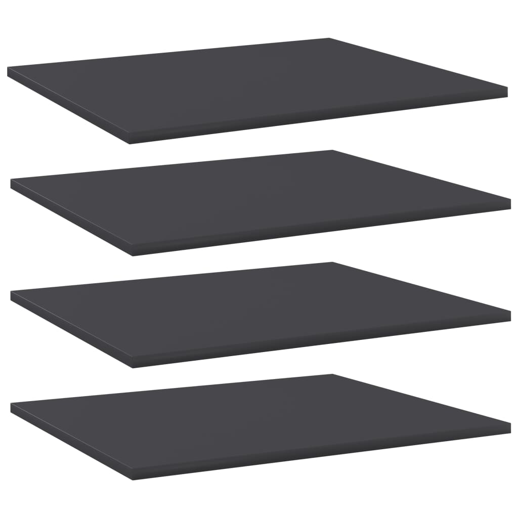 vidaXL Bookshelf Boards 4 pcs Gray 23.6"x19.7"x0.6" Engineered Wood
