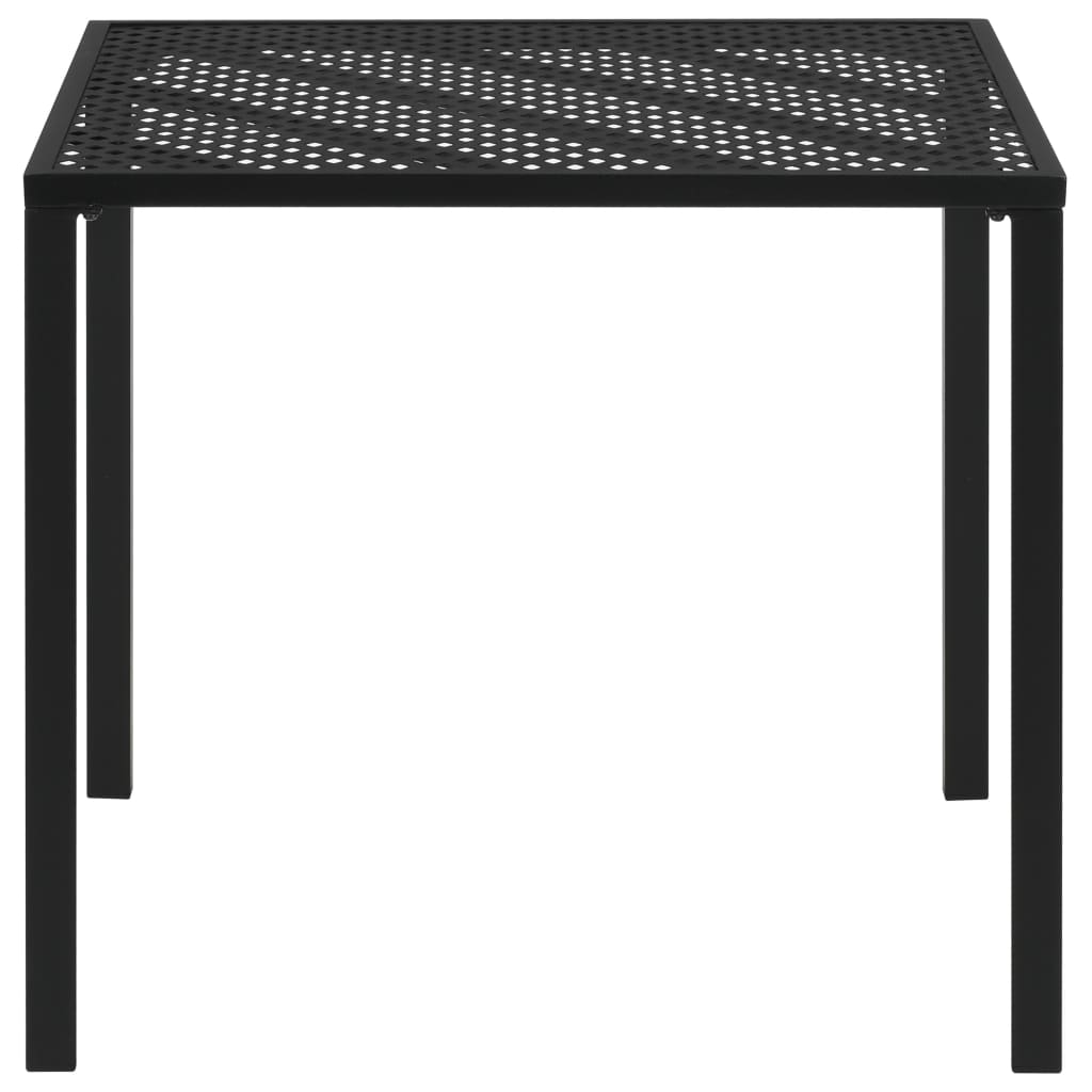 vidaXL Patio Table Black 31.5"x31.5"x28.3" Steel
