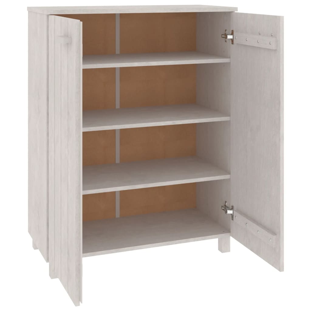 vidaXL Shoe Cabinet White 33.5"x15.7"x42.5" Solid Wood Pine