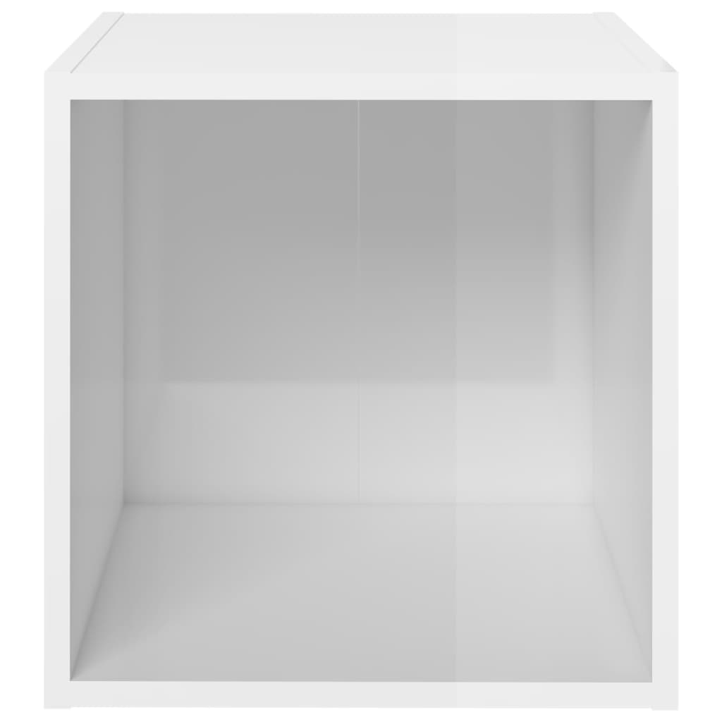 vidaXL TV Cabinets 2 pcs High Gloss White 14.6"x13.8"x14.6" Engineered Wood