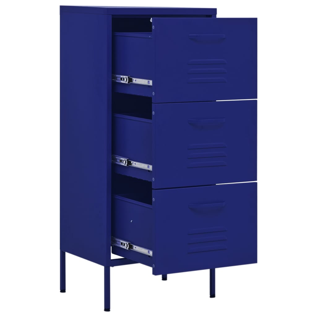 vidaXL Storage Cabinet Navy Blue 16.7"x13.8"x40" Steel