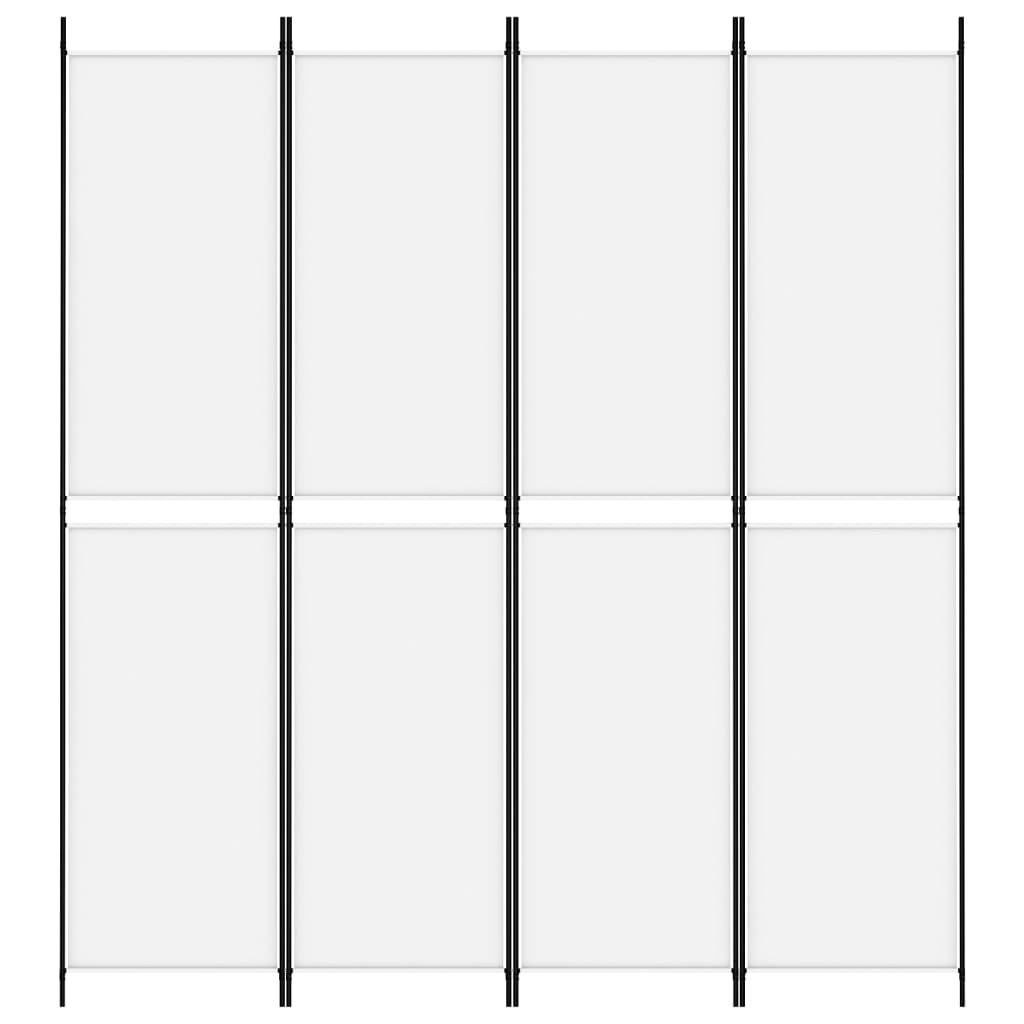 vidaXL 4-Panel Room Divider White 78.7"x86.6" Fabric
