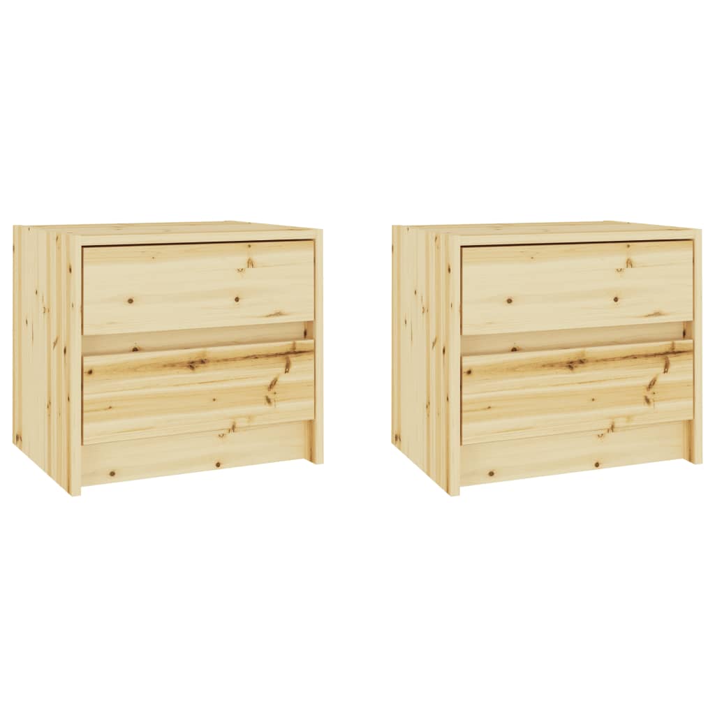 vidaXL Bedside Cabinets 2 pcs 15.7"x12"x14" Solid Firwood