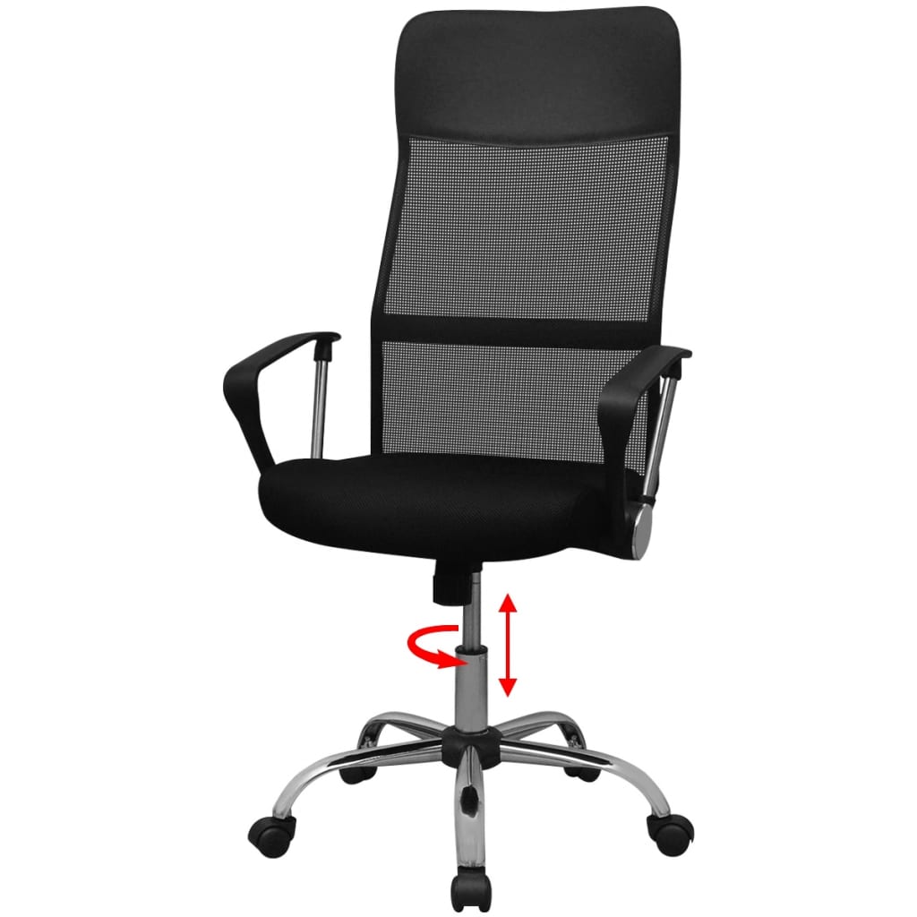 vidaXL Office Chair Half PU 24.2"x23.6" Black