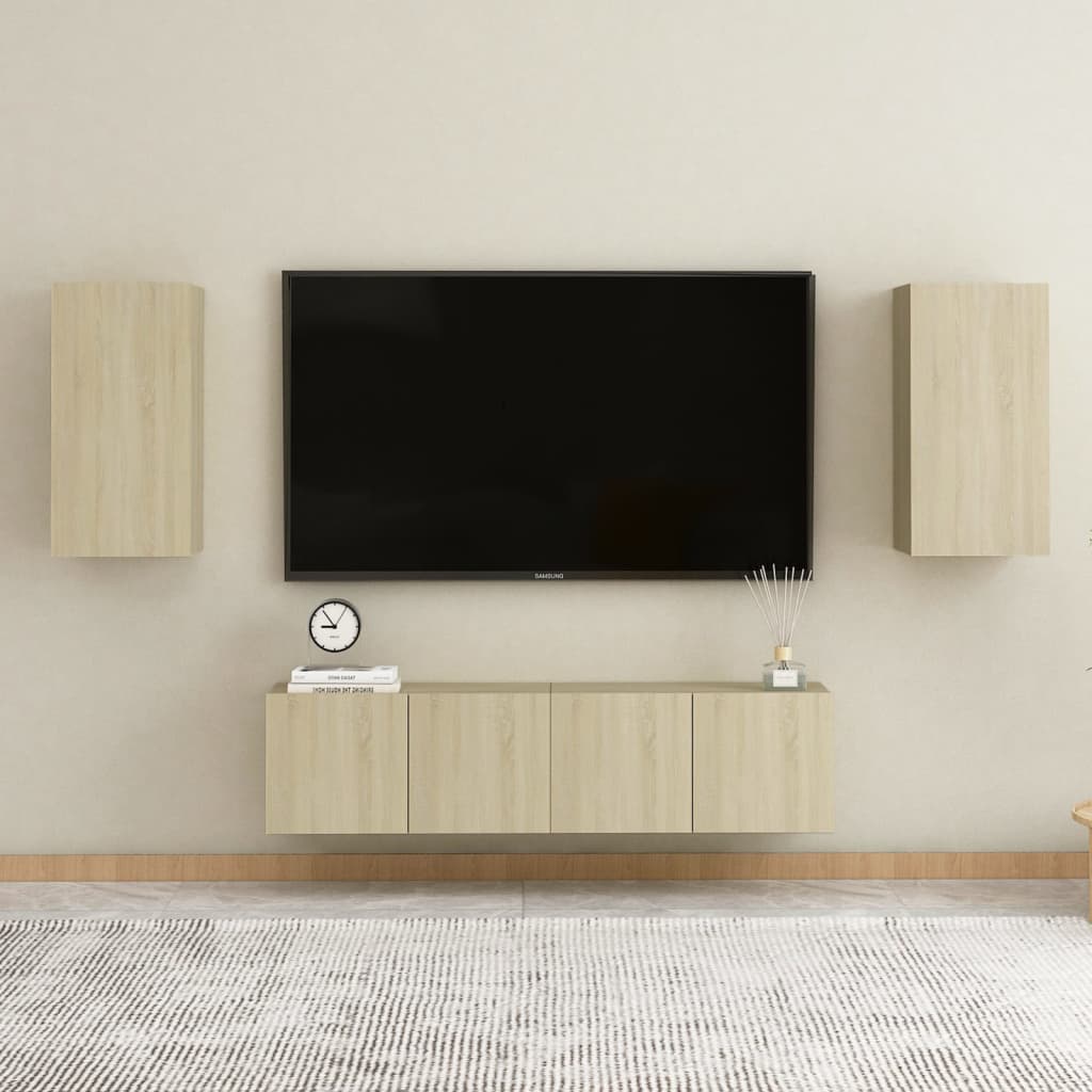 vidaXL TV Cabinets 2 pcs Sonoma Oak 12"x11.8"x23.6" Chipboard