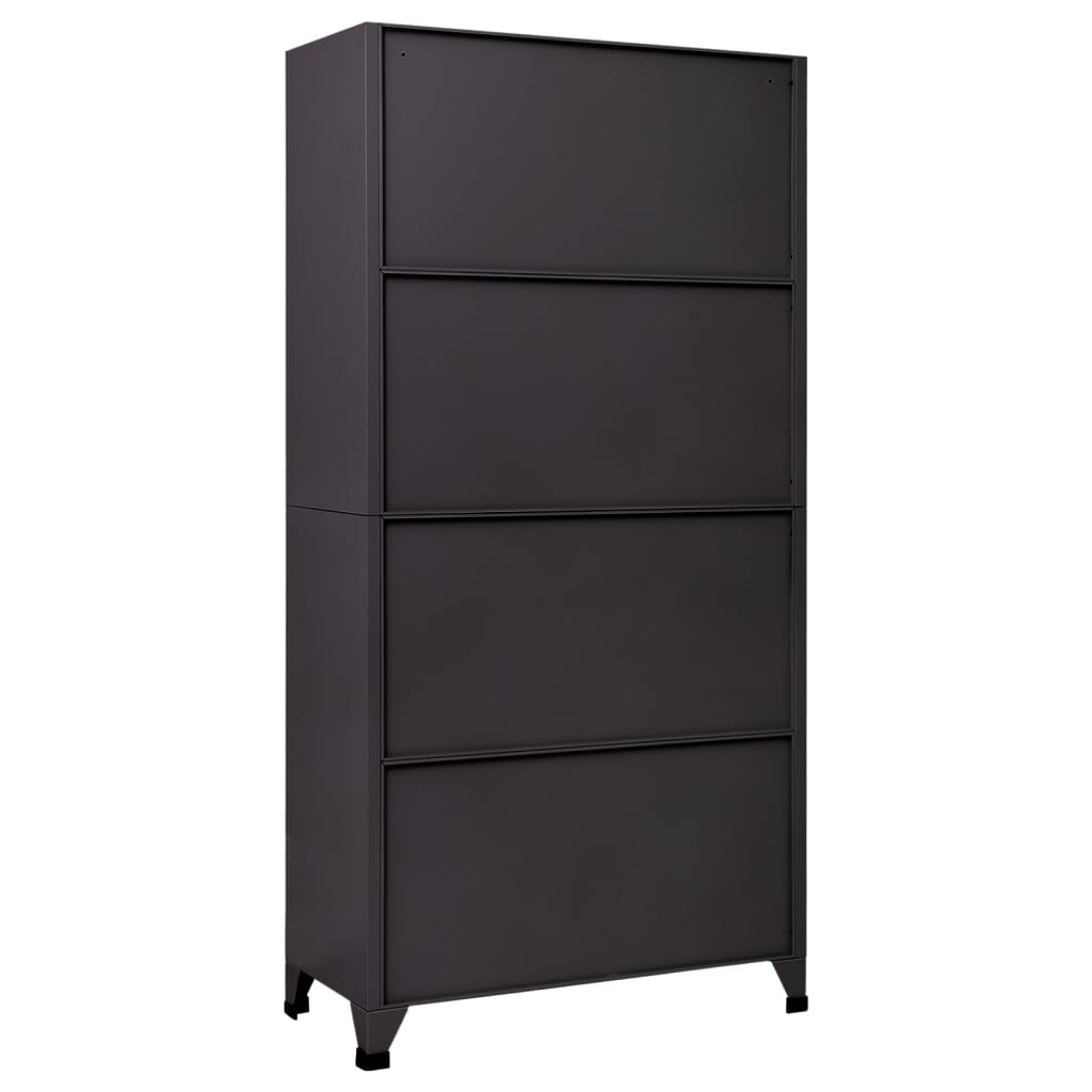 vidaXL Locker Cabinet Anthracite and White 35.4"x15.7"x70.9" Steel