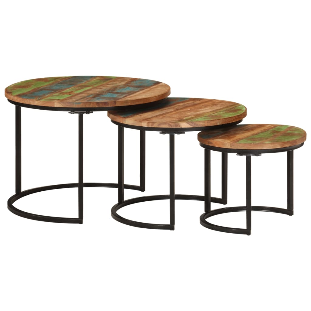 vidaXL Nesting Tables 3 pcs Solid Wood Reclaimed