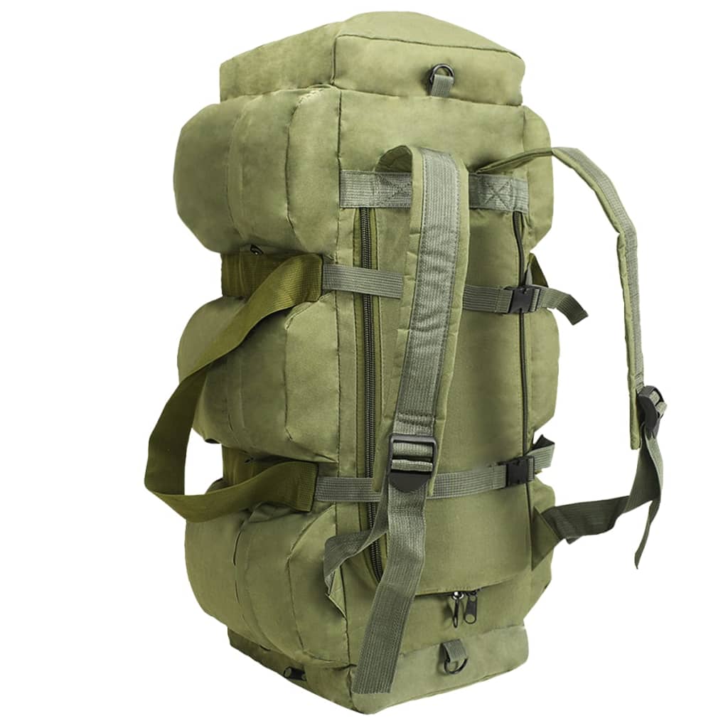 vidaXL 3-in-1 Army-Style Duffel Bag 23.8 gal Olive Green