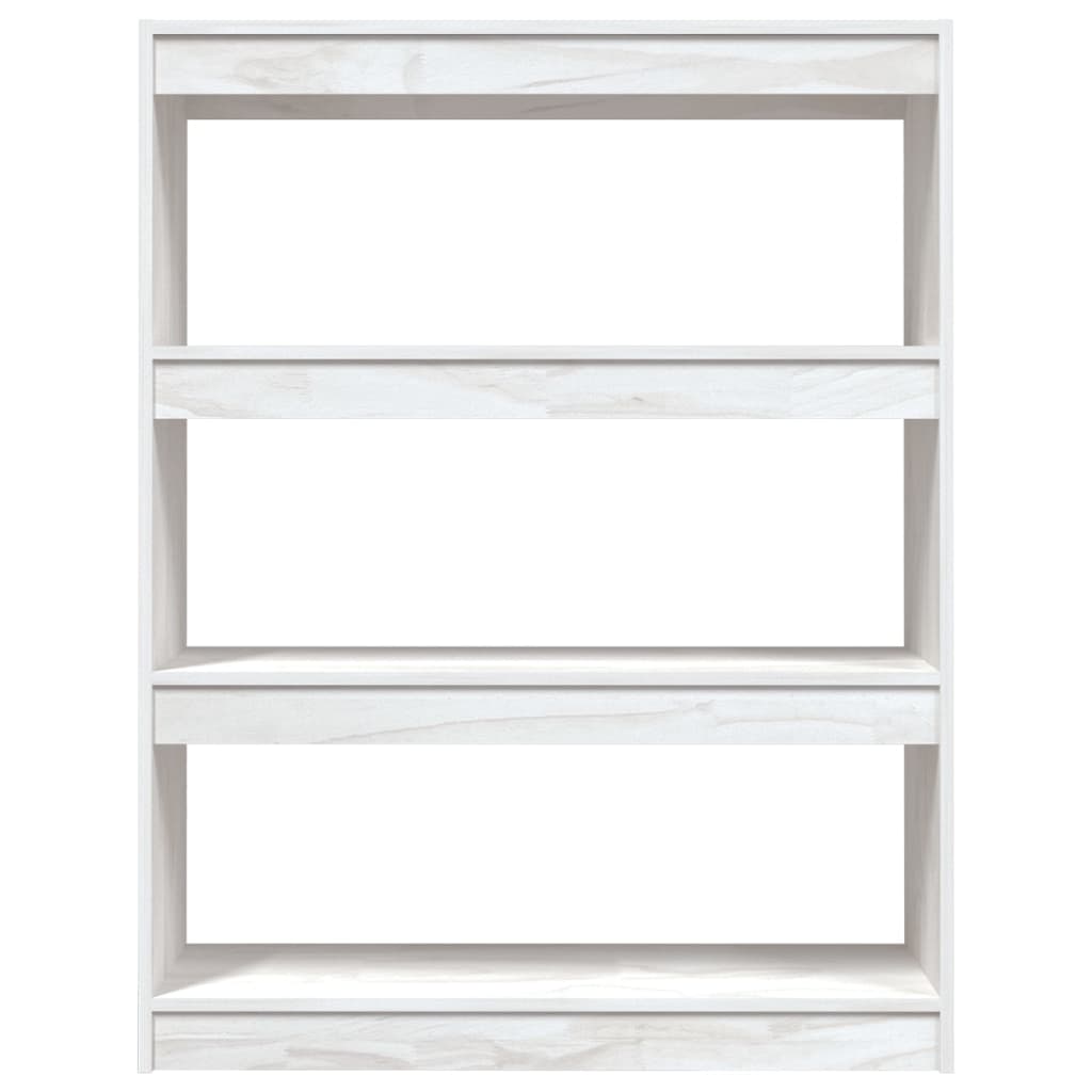 vidaXL Book Cabinet/Room Divider White 39.4"x11.8"x40.6" Solid Wood Pine