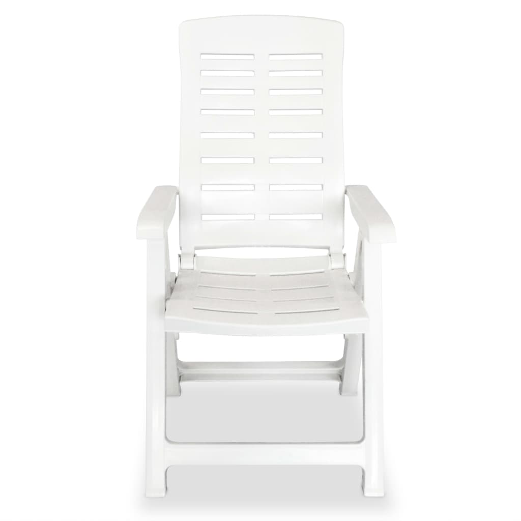 vidaXL Reclining Patio Chairs 4 pcs Plastic White